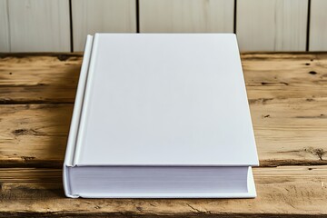 Fototapeta premium Blank white book mockup on grey background. 3d rendering