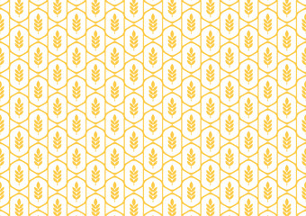 Fototapeta premium Wheat pattern wallpaper. oat symbol. free space for text. rice sign. Rice pattern wallpaper.