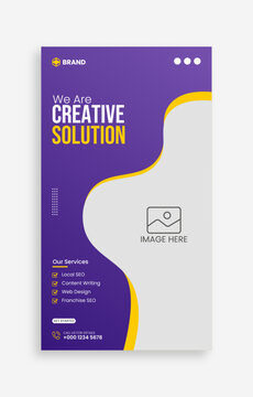 Business marketing agency social media instagram stories template, Vertical banner or flyer template.