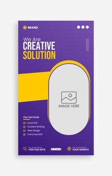 Business marketing agency social media instagram stories template, Vertical banner or flyer template.