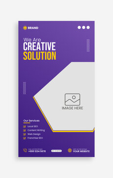 Business marketing agency social media instagram stories template, Vertical banner or flyer template.
