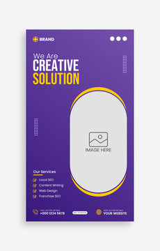 Business marketing agency social media instagram stories template, Vertical banner or flyer template.