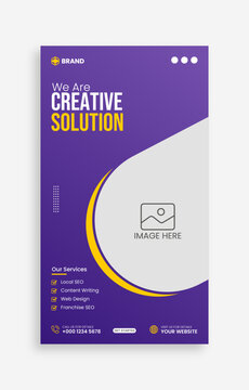 Business marketing agency social media instagram stories template, Vertical banner or flyer template.