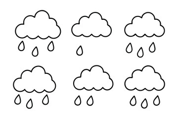 Stormy Rain Cloud Icons for Forecast Graphics