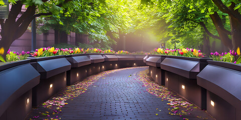 Forest walkway .