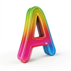 Vibrant rainbow letter "A" design.