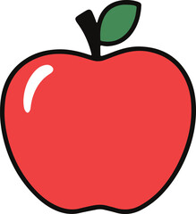 A vibrant cartoon apple illustration