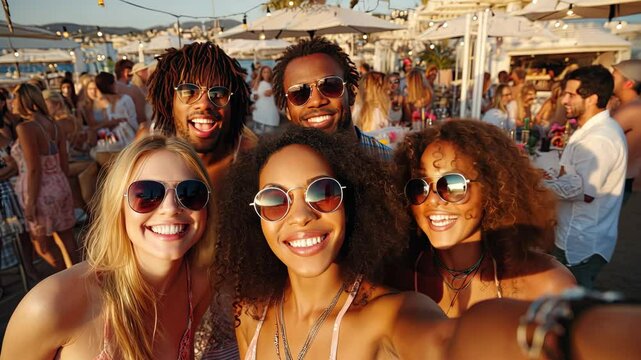 Group of Friends Smiling and Posing for a Memorable Photo