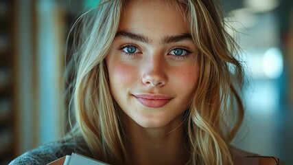 Woman Engrossed in Reading a Book Indoors
