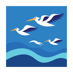 Obraz premium natural bay with forest covered hills