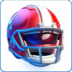 Highly detailed digital rendering of a football helmet.