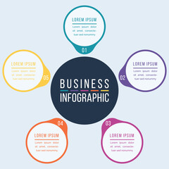 Business infographic design 5 options information