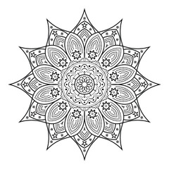 Mandala Design for Coloring mandala illustration featuring intricate floral patterns and geometric shapes