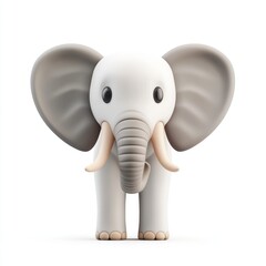 Fototapeta premium Cute cartoon elephant figure stands proudly.