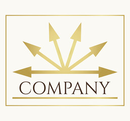 logo for bank, finance, investments, stock exchanges, business logo, sun from golden arrows