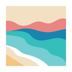 Naklejka premium sunset reflections on a wet beach