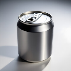Shiny Aluminum Beverage Can Mockup Perfect for Branding and Design Projects A Close Up Studio Shot of an Empty Can