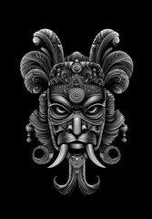 Naklejka premium The illustration depicts a Tumi knife from the Inca culture, used in tribal ceremonies