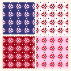 tile seamless pattern hearts pink background backdrop textile vector wallpaper design