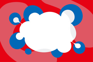 大阪EXPO万博スタイルの青と赤のイラスト背景透過フレームベクター背景4