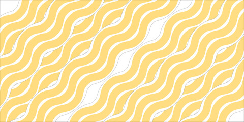 Yellow instant noodle, pasta and spaghetti texture with geometric wavy lines. Ramen, pasta vector pattern. Background abstract food illustration