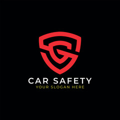car rental insurance safety and car repairing detailing logo design vector