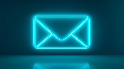 blue mail button on black background