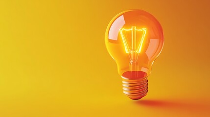 Glowing Light Bulb A Bright Idea