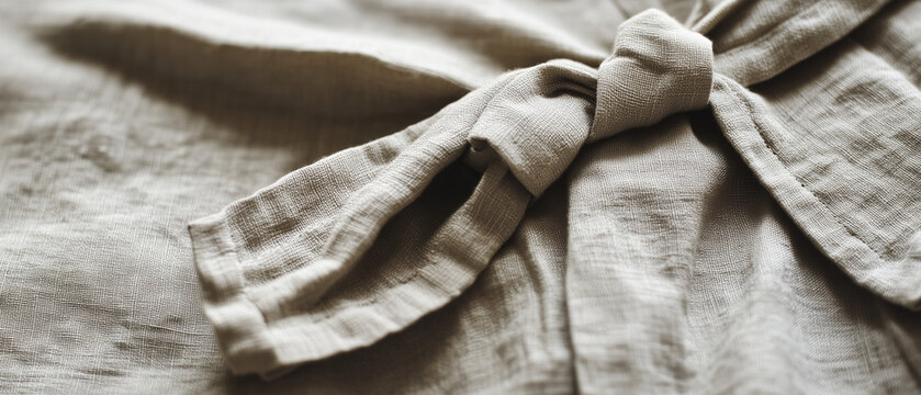 Knotted linen fabric detail showing natural textile texture