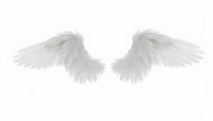 Fototapeta premium White Angel Wings, Isolated on White Background