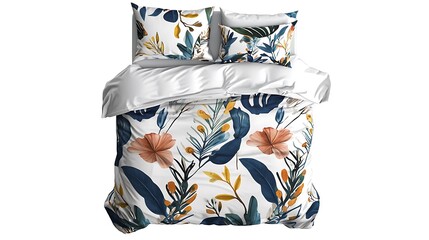 Floral Bedding Set with White Background. (1)