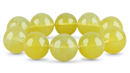 Yellow gemstone bracelet with round beads