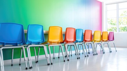 Colorful chairs modern interior design bright workspace furniture