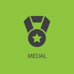 Medal icon prize symbol flat vector image