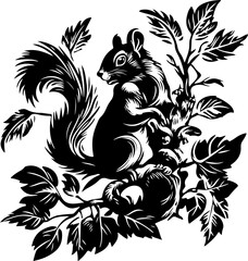 Obraz premium animal, cartoon, cat, vector, fox, illustration, squirrel, mammal, cute, dog, kitten, drawing, pet, wild, fur, wildlife, tail, pets, design, funny, art, nature, animals, fun, icon