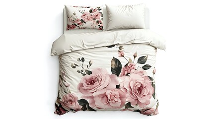 Floral Bedding Set with Rose Print.