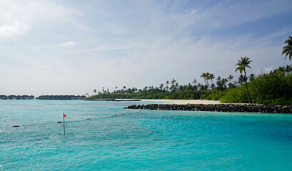 exotic tropical island on the maldives