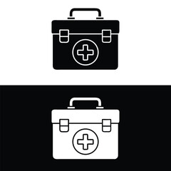 Medical Kits Icon in Black and White