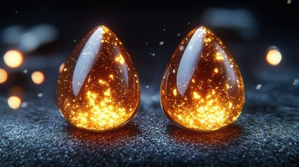 Sparkling teardrop earrings, gold-infused, captivating design