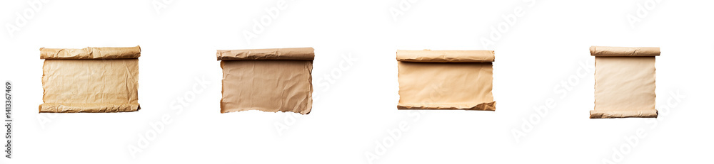 Canvas Prints various types of rolled parchment with transparent background