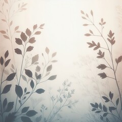 Fototapeta premium A serene and elegant outline of leaves against a soft, blurred background, perfect for nature-themed projects, branding, or calming designs.