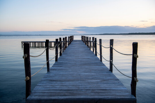 Africa, Madagascar, Mananara River, Aye Aye Island. Dock on the Mananara River.