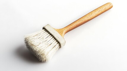 Woodenhandled brush on white.