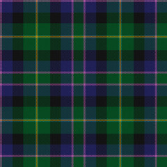 Purple, Green, Blue, Black, Yellow Tartan Weave Pattern - Tile
