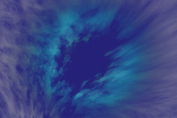Abstract swirling clouds in deep blues and teal