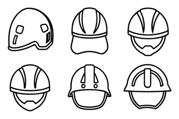 Protective Helmets Icons for Industrial Use
