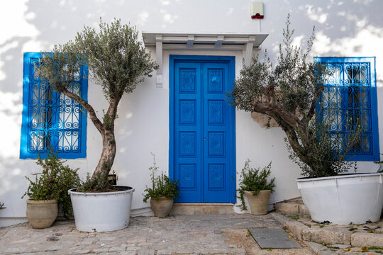 Sidi Bou Said, Tunisia, Africa. A picturesque doorway in town.