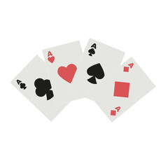 4 playing cards of different suits