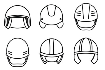 Safety Helmet Icon Collection for Industrial Use