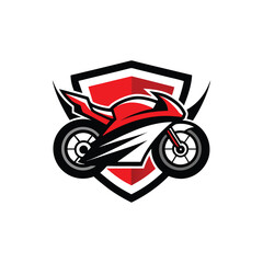 red motorcycle on white background